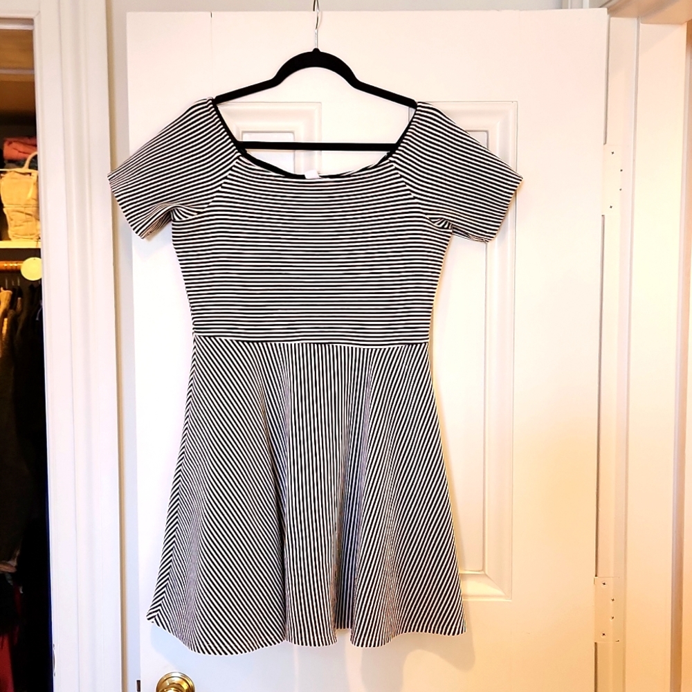 Love Riche Striped Scuba Dress